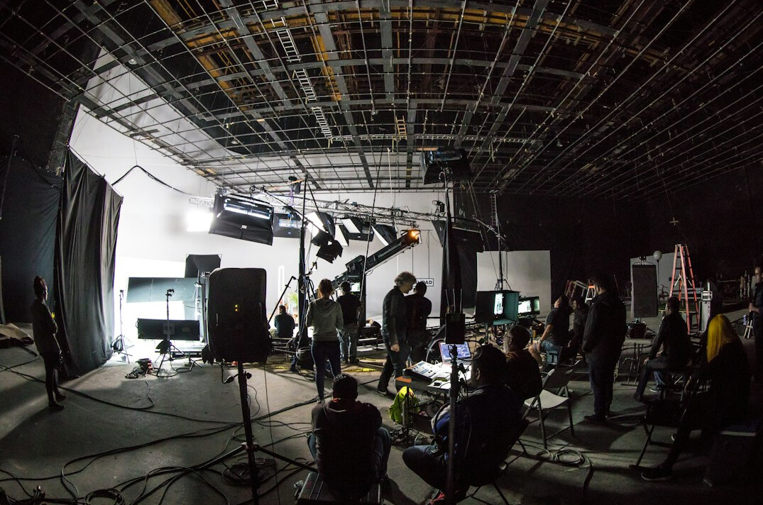film crew on set